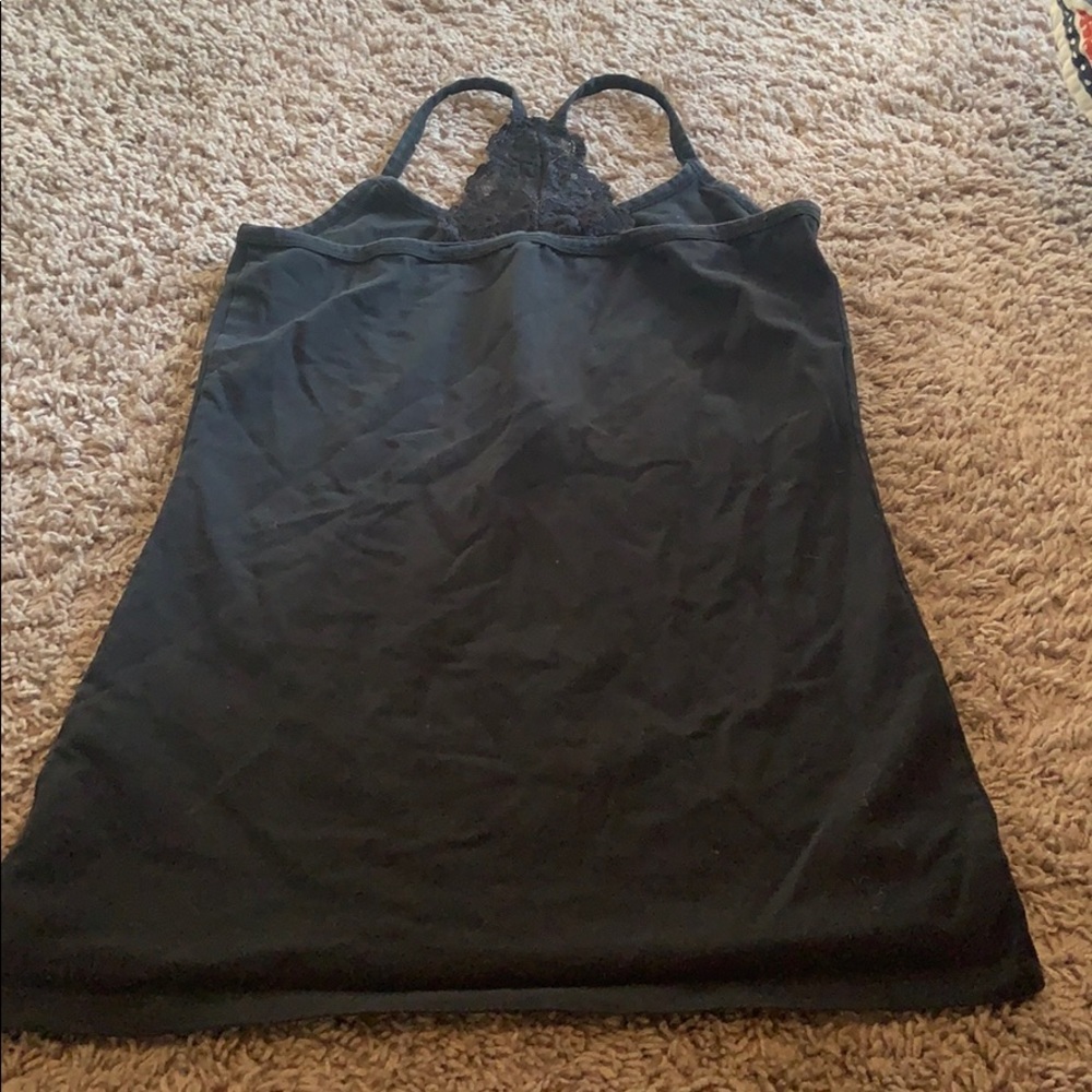 Buckle Black Lace Racerback Tank Top Size L